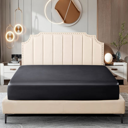 Ersmak Satin Flat Sheet Only, Single Flat Sheet Twin, Luxury & Ultra Soft Silky Bedding Top Sheet for Twin Mattress - Emerald Green