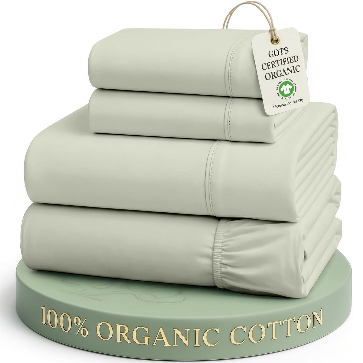 LANE LINEN Queen Sheets 100% Organic Cotton 4pc Percale Cooling - White