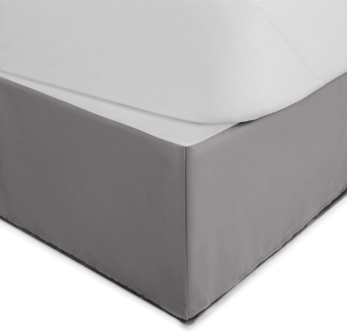 Martex Queen Size 21” Bed Skirt | Pleated Bed Skirt | Easy Fit Bed Skirts | Microfiber Bed Skirt | 21 Inch Drop | Hotel Quality Bedskirt | Gray
