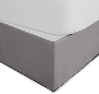 Martex Queen Size 21” Bed Skirt | Pleated Bed Skirt | Easy Fit Bed Skirts | Microfiber Bed Skirt | 21 Inch Drop | Hotel Quality Bedskirt | Gray