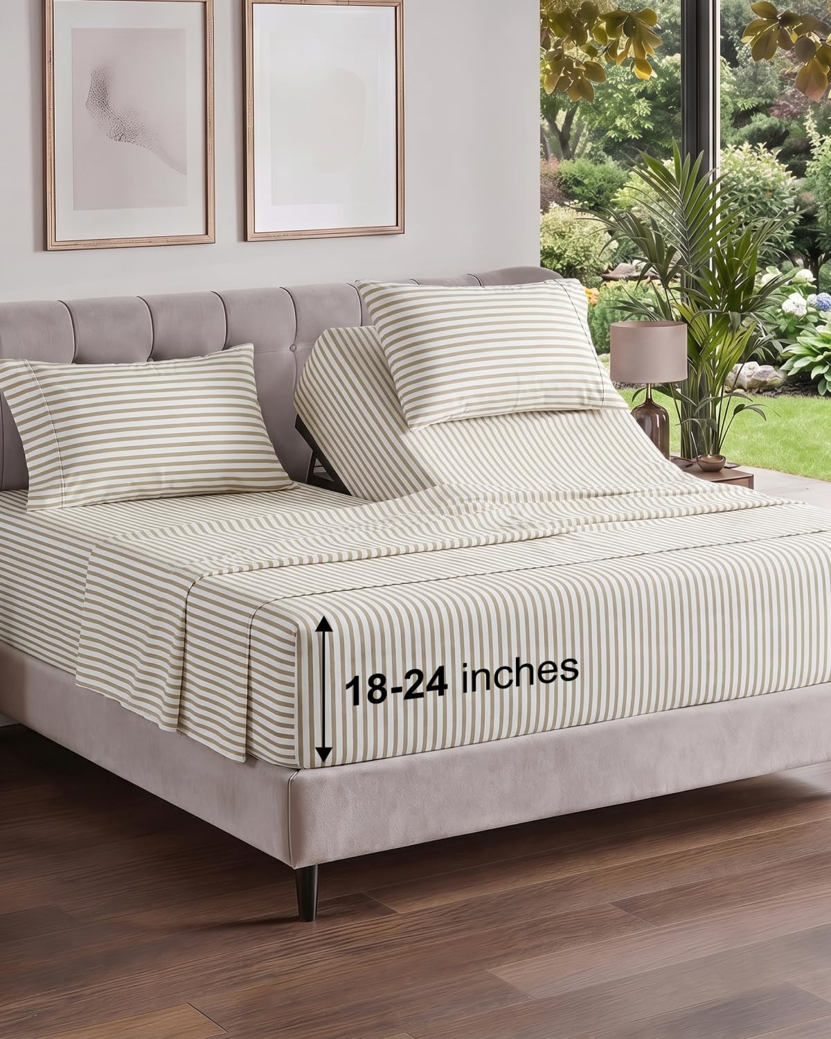 Extra Deep King Sheet Set - 4 Piece Breathable & Cooling - Antique White
