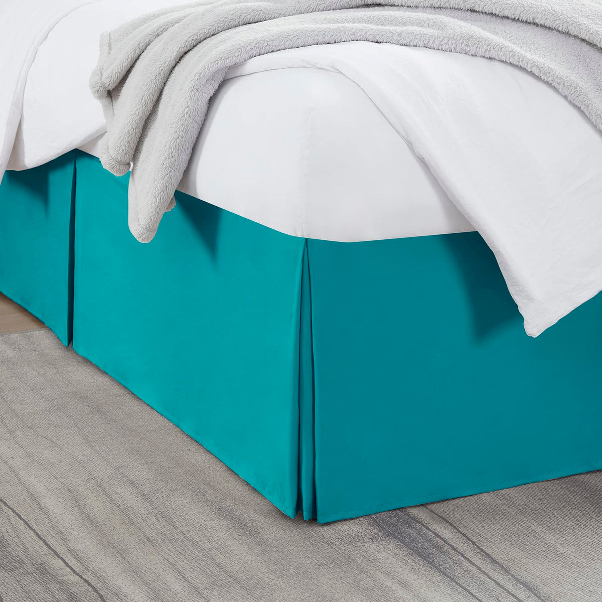 Nestl Linen Bed Skirt Queen Size - Queen Bed Skirt 14 Inch Drop - Brushed Microfiber Bed Skirts - Hotel Quality Pleated Bed Skirt - Shrinkage & Fade Resistant