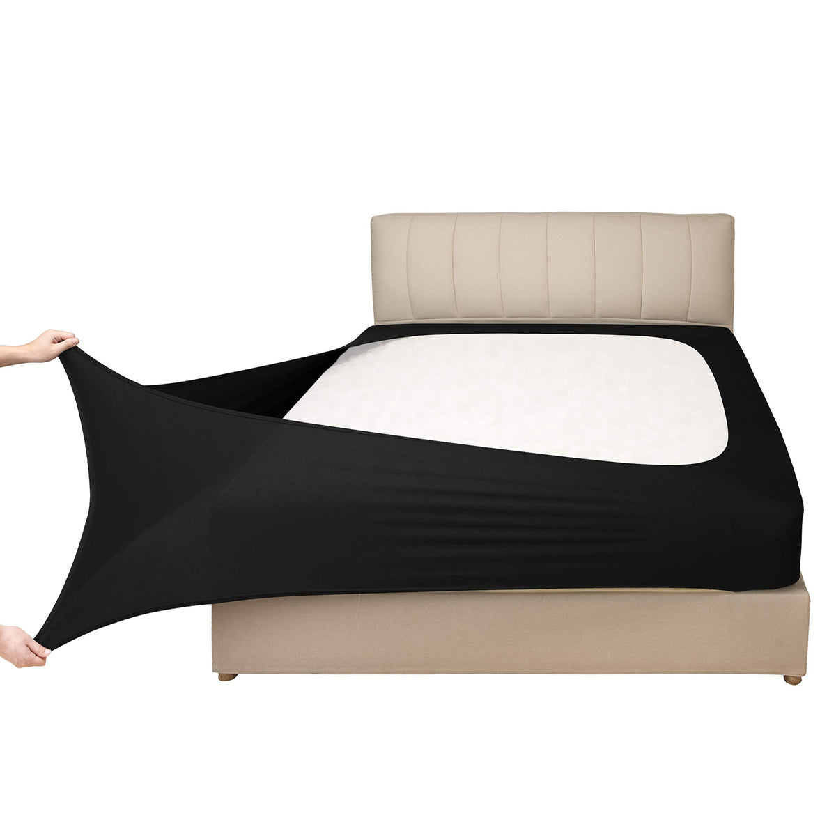 Mrs Awesome Stretch Jersey Box Spring Cover King/Cal King, White