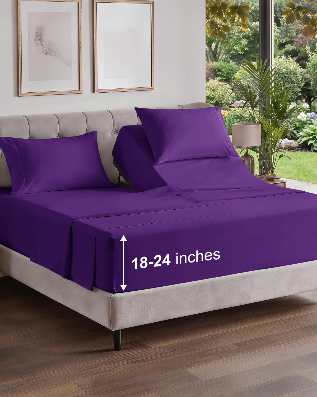 Extra Deep King Sheet Set - 4 Piece Breathable & Cooling - Antique White