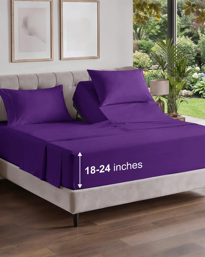 Extra Deep King Sheet Set - 4 Piece Breathable & Cooling - Antique White