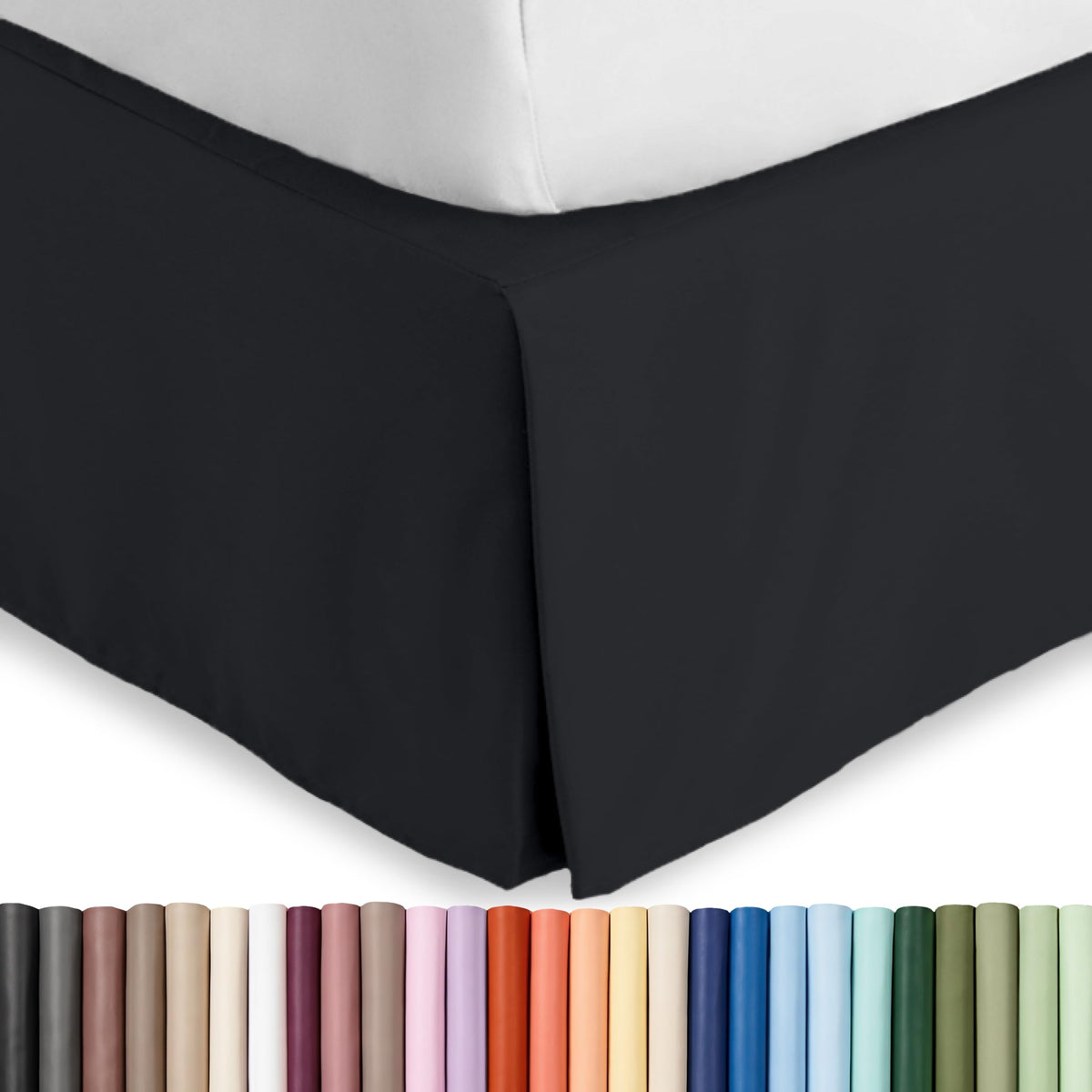 Bare Home Bed Skirt 15-Inch Drop 1800 Ultra-Soft (Queen, Antique White)
