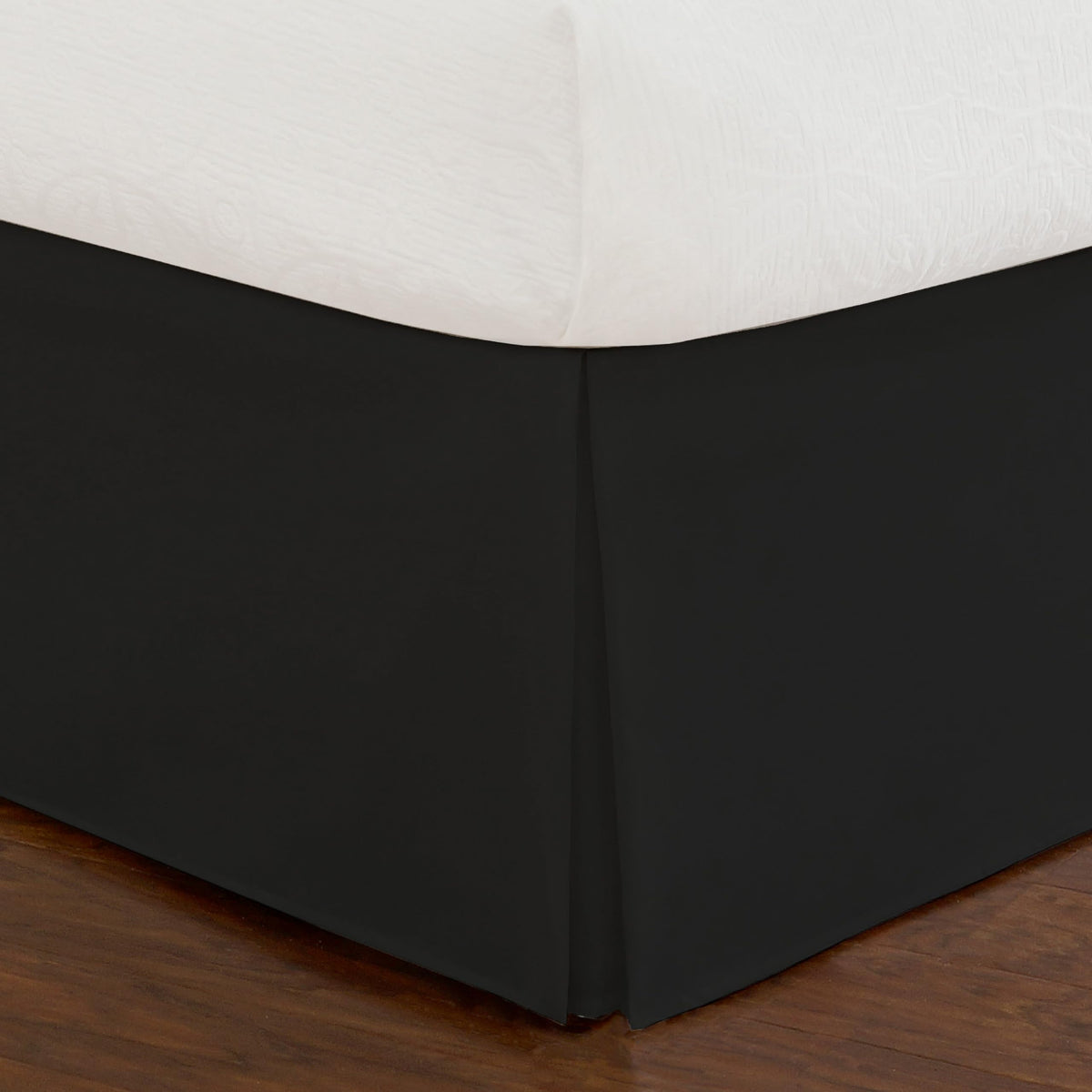 Fresh Ideas Bedding Tailored Bedskirt, Classic 14” Drop Length, Pleated Styling, Queen, Ivory