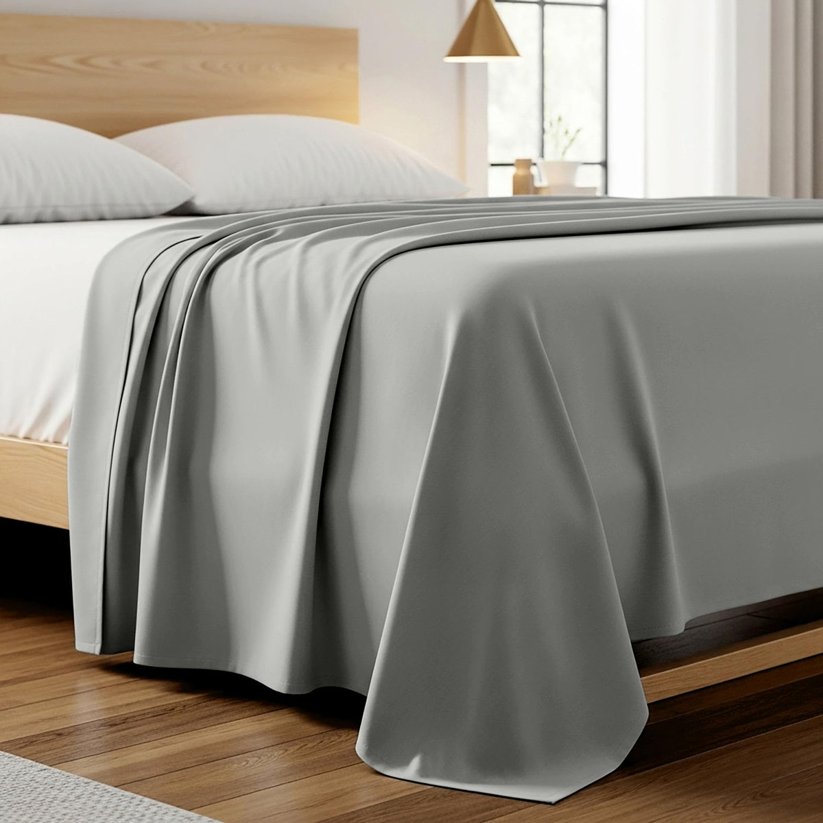 Mellanni King Size Flat Sheet - Iconic Collection Bedding