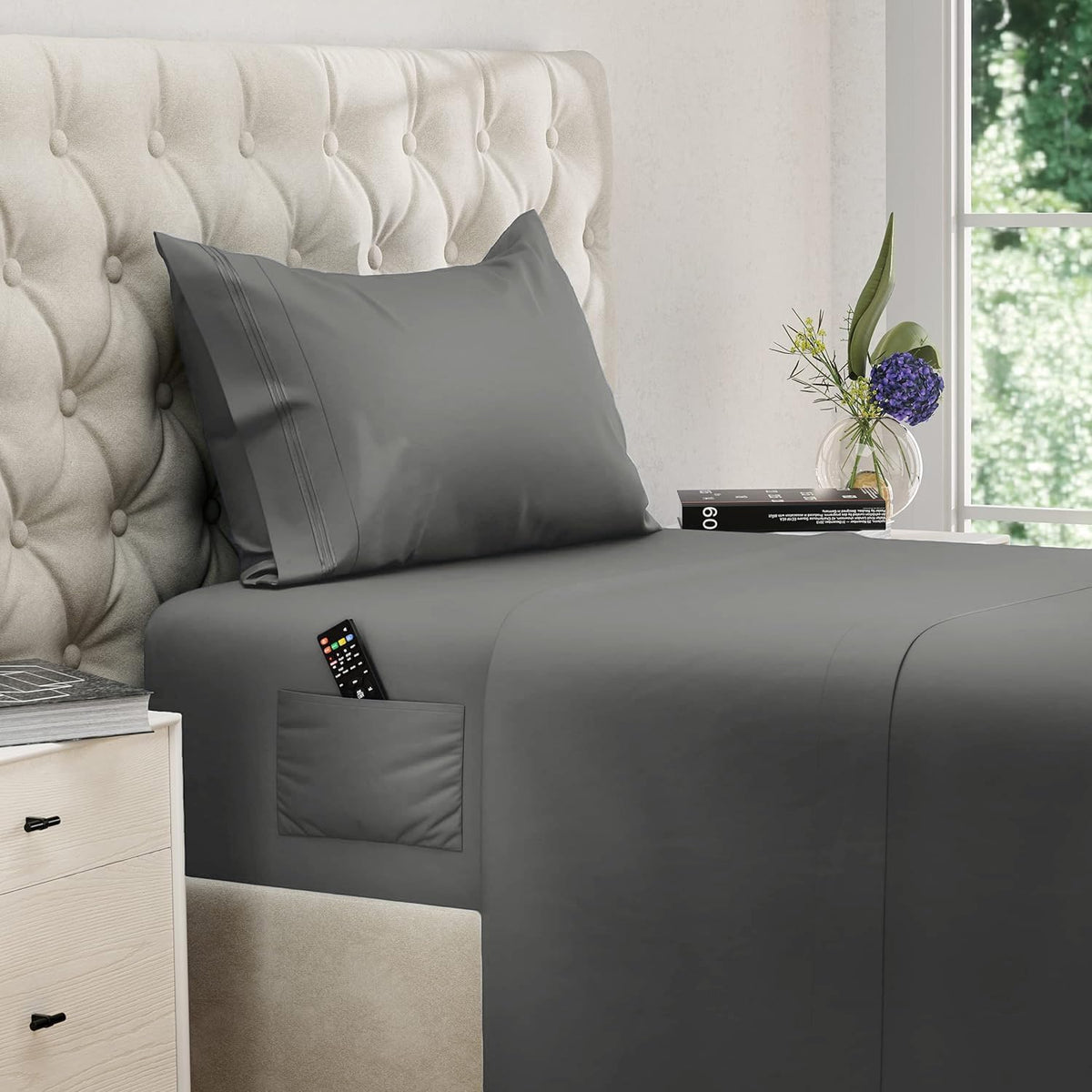 DREAMCARE King Size Sheets Set - King - Extra Deep - Gray