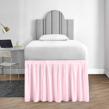Dorm Room College Microfiber Ruffled Bedskirts Twin-XL 30" Drop, Black