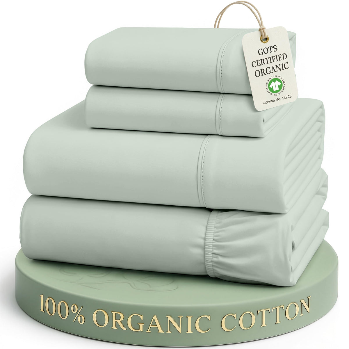 LANE LINEN Queen Sheets 100% Organic Cotton 4pc Percale Cooling - White