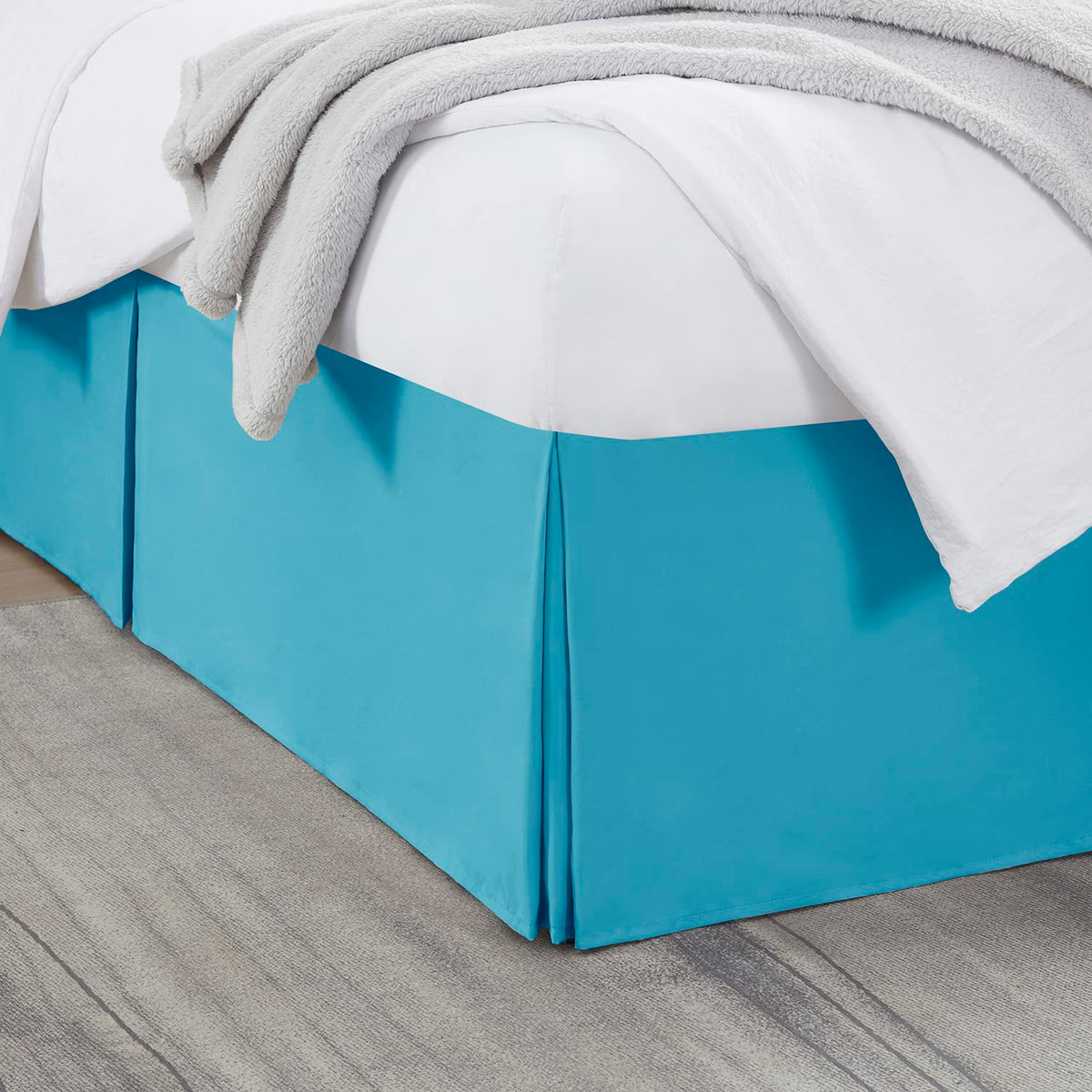 Nestl Linen Bed Skirt Queen Size - Queen Bed Skirt 14 Inch Drop - Brushed Microfiber Bed Skirts - Hotel Quality Pleated Bed Skirt - Shrinkage & Fade Resistant