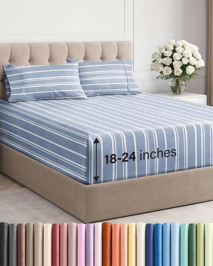 Extra Deep King Sheet Set - 4 Piece Breathable & Cooling - Antique White