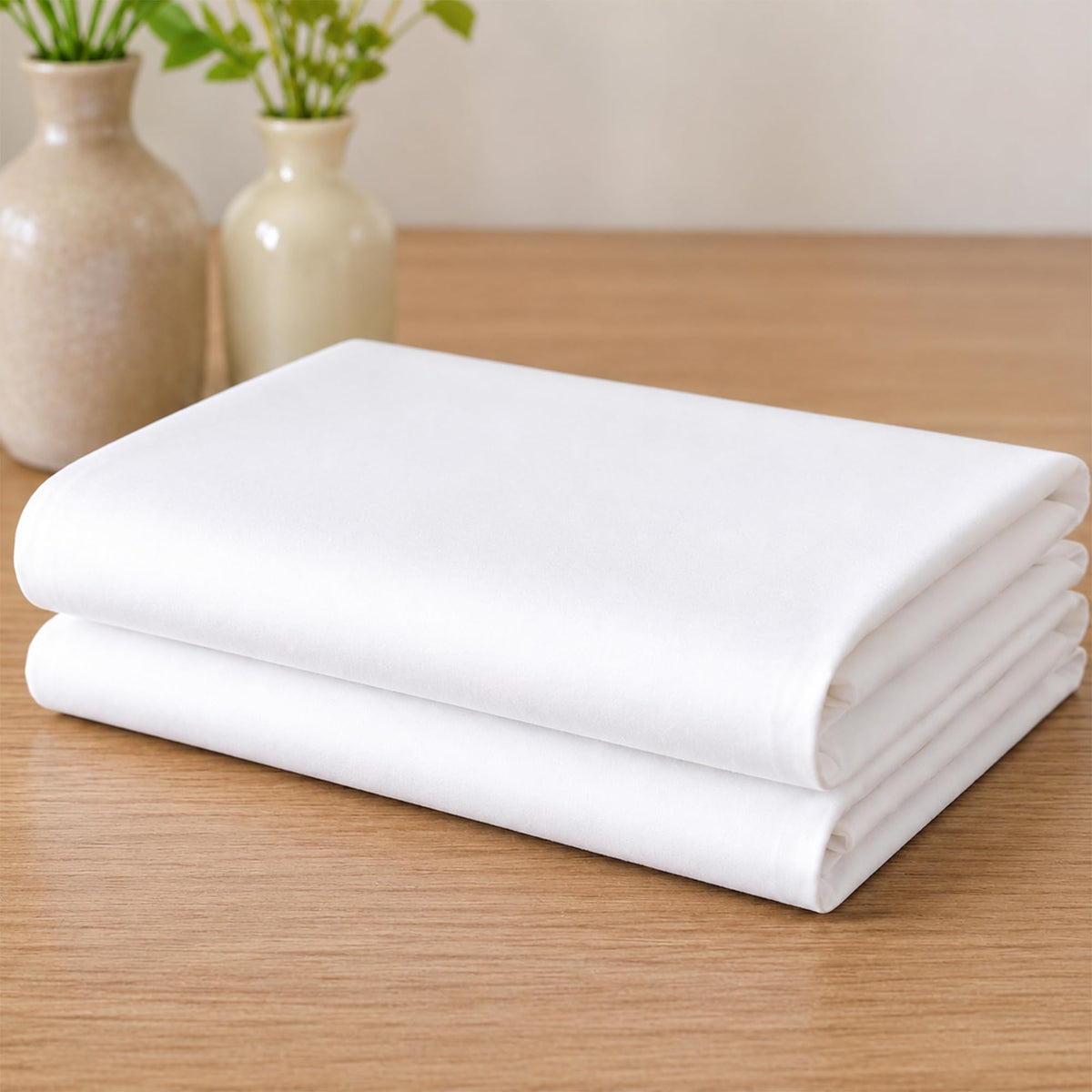 Mattress-Homes Flat Sheets Only Queen Size 100% Cotton Top Sheet 1PC Cool & Breathable Luxury Hotel Quality Flat Sheet Only, Bed Sheets White Solid