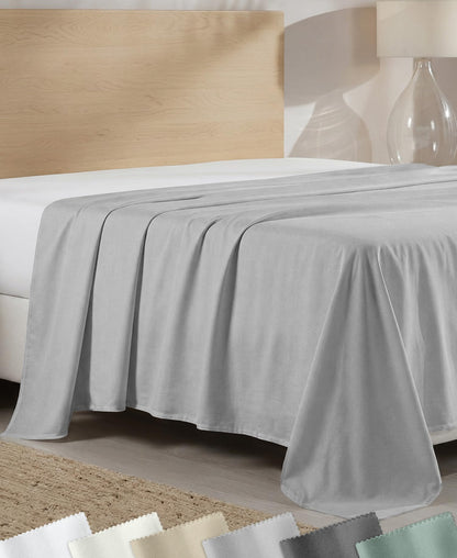 California Design Den Soft 100% Cotton Sateen King Flat Sheets, White