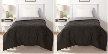 Amazon Basics Reversible Lightweight Microfiber All Season Comforter Blanket, Twin/Twin XL, Burgundy/Grey