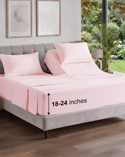 Extra Deep King Sheet Set - 4 Piece Breathable & Cooling - Antique White