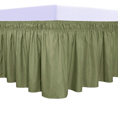 PureFit Wrap Around Ruffled Bed Skirt, White, Queen/King - 18" Drop