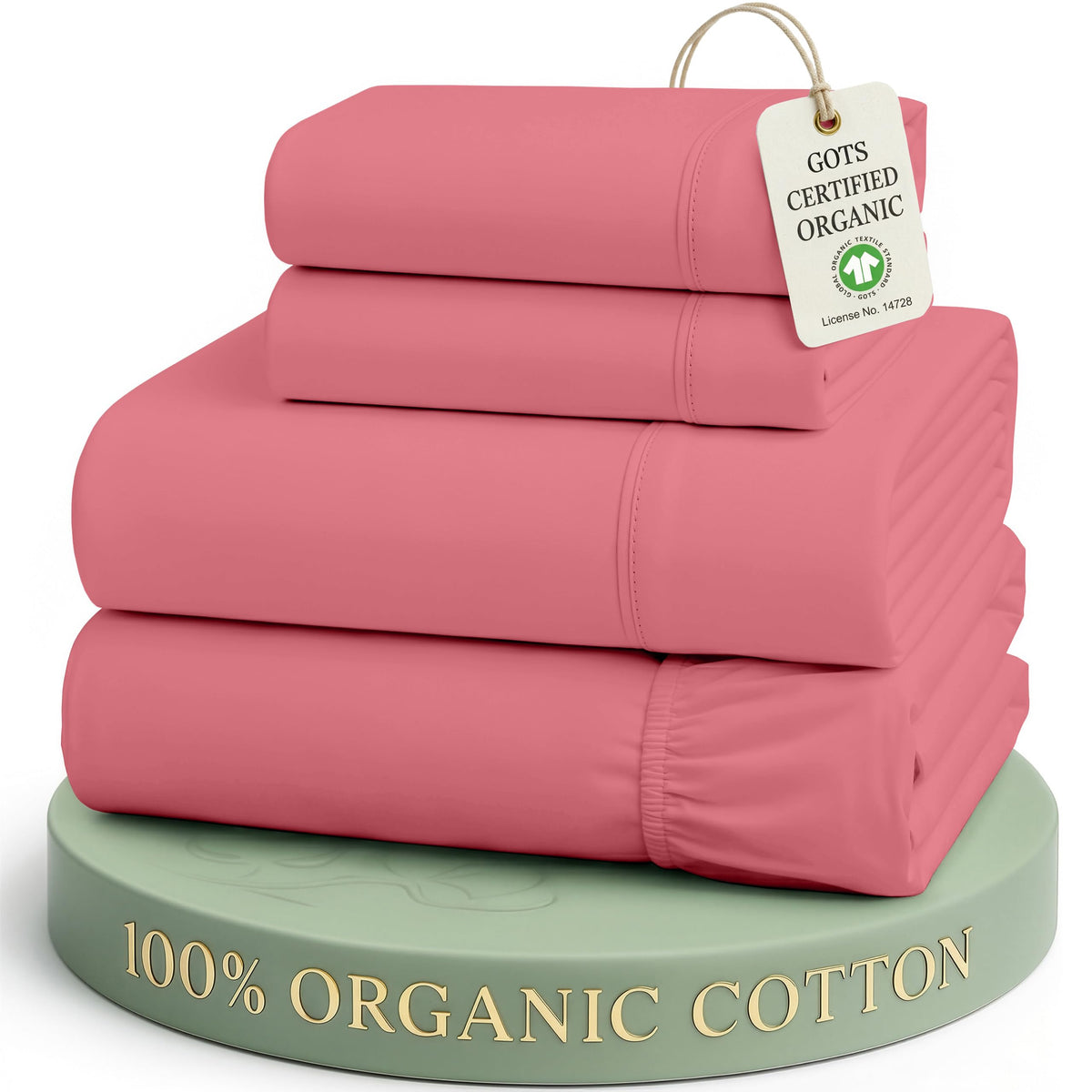 LANE LINEN Queen Sheets 100% Organic Cotton 4pc Percale Cooling - White