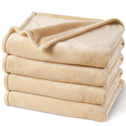 PHF Fleece Blanket King Size 108x90-300GSM Lightweight Airy Warmth, Khaki