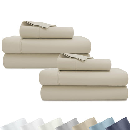California Design Den Soft 100% Cotton Sateen Queen Bed Sheets Set, White