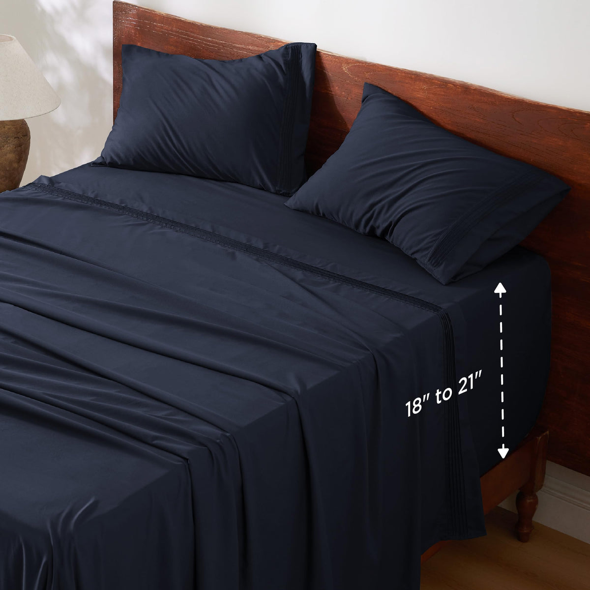 Bedsure Deep Pocket Queen Sheets Set - Fits Mattresses Up to 21 Inches Thick - 4 Piece GentleSoft Bed Sheets, Moisture Wicking, Soft & Cooling Bedsheet & Pillowcases, Easy & Secure Fit, Light Grey