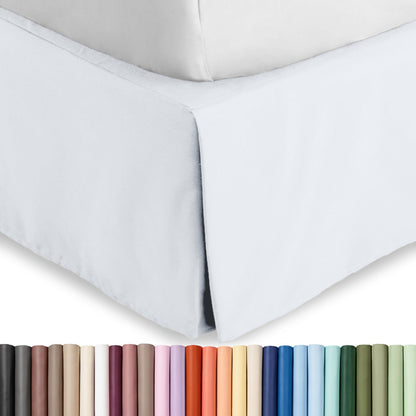Bare Home Bed Skirt 15-Inch Drop 1800 Ultra-Soft (Queen, Grey)