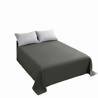 Sfoothome Queen Flat Sheet Black Top Sheet, Premium Hotel 1-Piece, Luxury and Soft 1500 Thread Count Quality Bedding Flat Sheet, Wrinkle-Free, Stain-Resistant