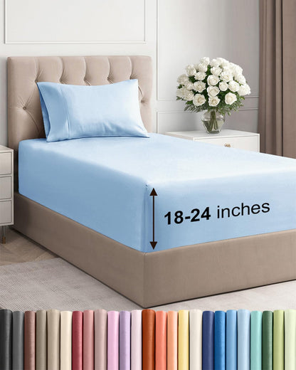 Extra Deep King Sheet Set - 4 Piece Breathable & Cooling - Antique White