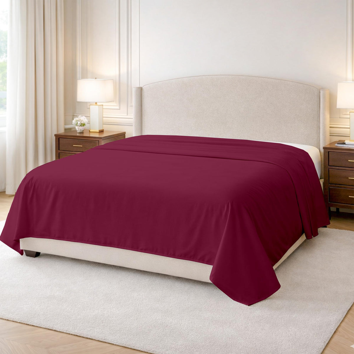 Kotton Culture 100% Egyptian Cotton 1 Pc Flat Sheet - 600 Thread Count, Soft and Crisp, Breathable, Top Sheet Only, Ultra Premium Sateen Weave Queen Bed Sheets, Cotton Flat Sheet (Chocolate)