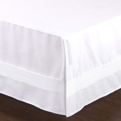 Valea Home Bed Skirt with Split Corners Durable Elegant Luxury Dust Ruffle with Pin Tucking 14 inch Tailored Drop, Full, White