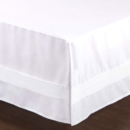 Valea Home Bed Skirt with Split Corners Durable Elegant Luxury Dust Ruffle with Pin Tucking 14 inch Tailored Drop, Full, White