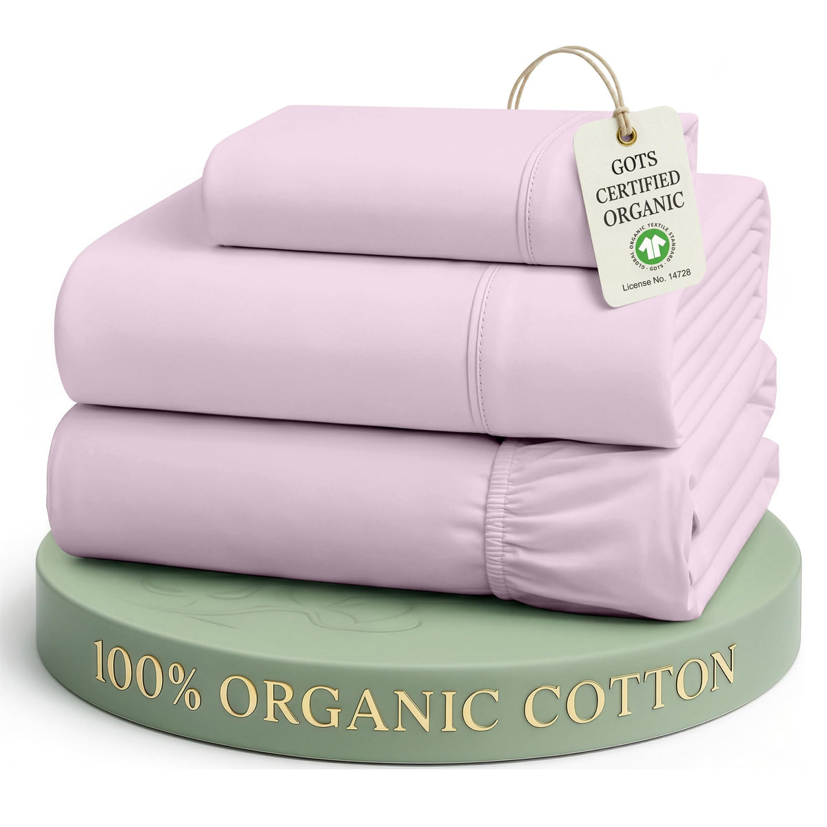 LANE LINEN Queen Sheets 100% Organic Cotton 4pc Percale Cooling - White