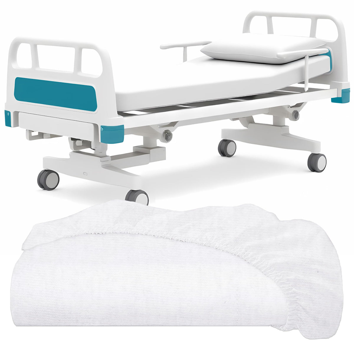 White Classic Twin Flat Sheets 3 Pack, White Cotton Flat Bed Sheet 66x104 Inches, 200 Thread Count Hospital Bed Sheets