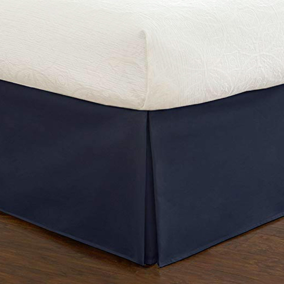 Fresh Ideas Bedding Tailored Bedskirt, Classic 14” Drop Length, Pleated Styling, Queen, Ivory