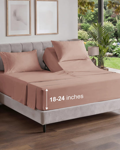 Extra Deep King Sheet Set - 4 Piece Breathable & Cooling - Antique White