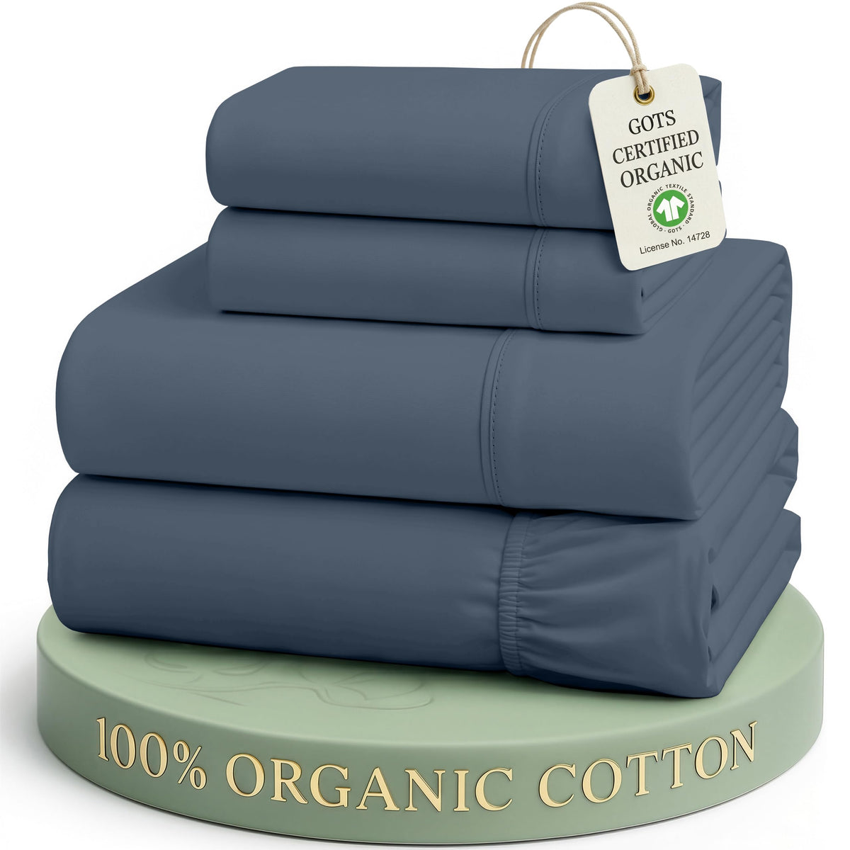 LANE LINEN Queen Sheets 100% Organic Cotton 4pc Percale Cooling - White