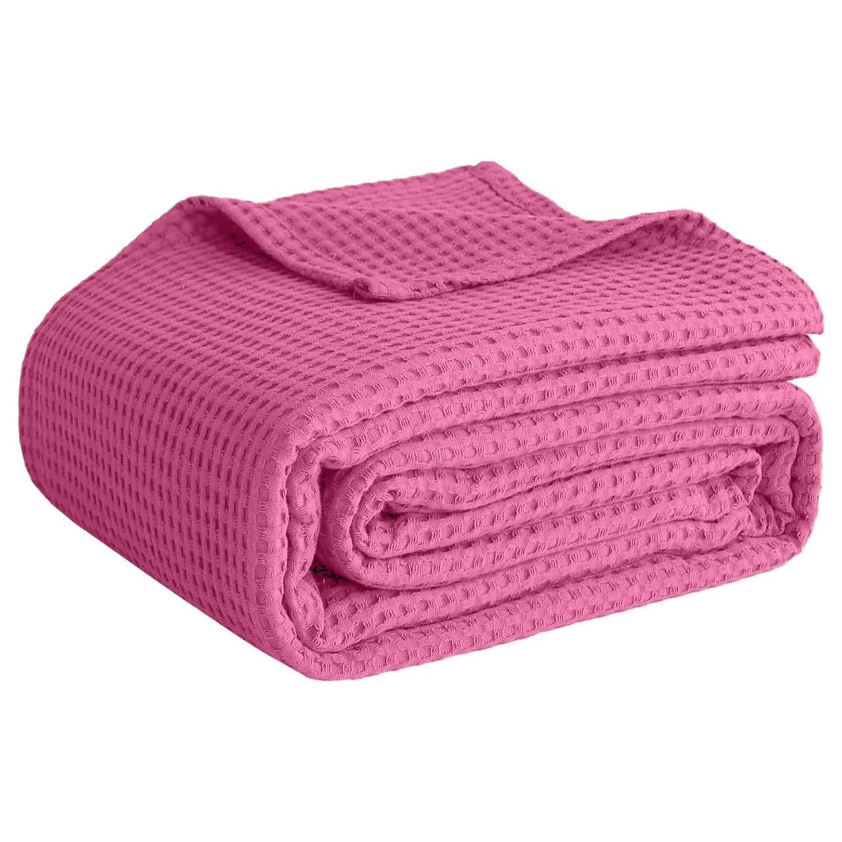 100% Cotton Blankets for Bed - Waffle Weave Blankets for Summer, Lightweight and Breathable Soft Woven Blanket for Spring (Dark Grey, Queen (90" x 90"))