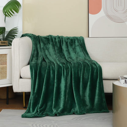 Fleece Plush Throw Blanket Navy Blue 50"x60"for Couch Fuzzy Cozy Flannel