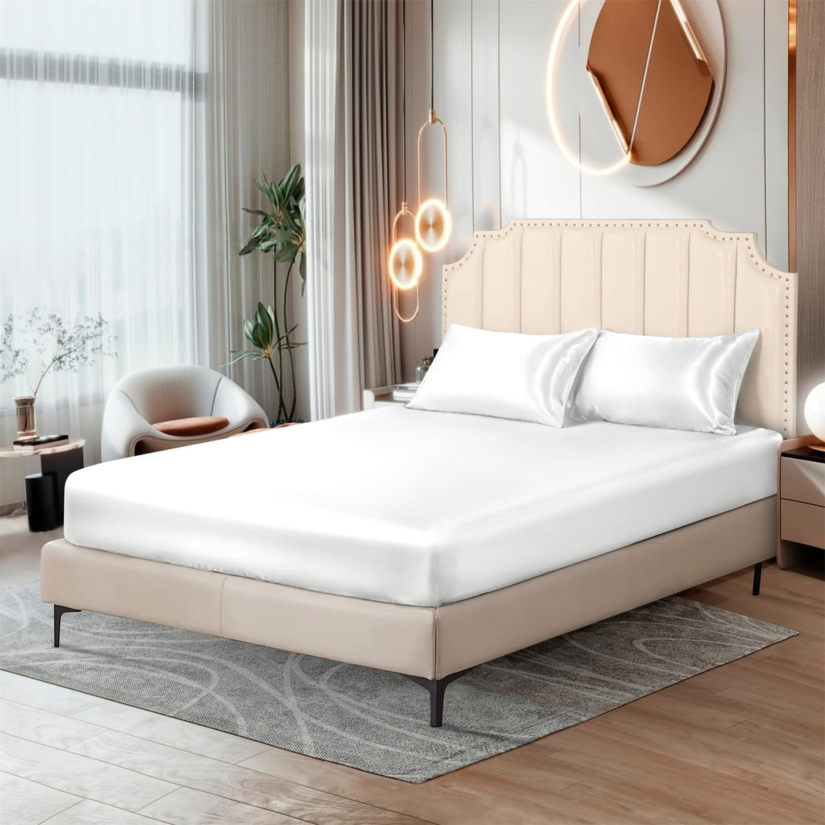 Ersmak Satin Flat Sheet Only, Single Flat Sheet Twin, Luxury & Ultra Soft Silky Bedding Top Sheet for Twin Mattress - Emerald Green