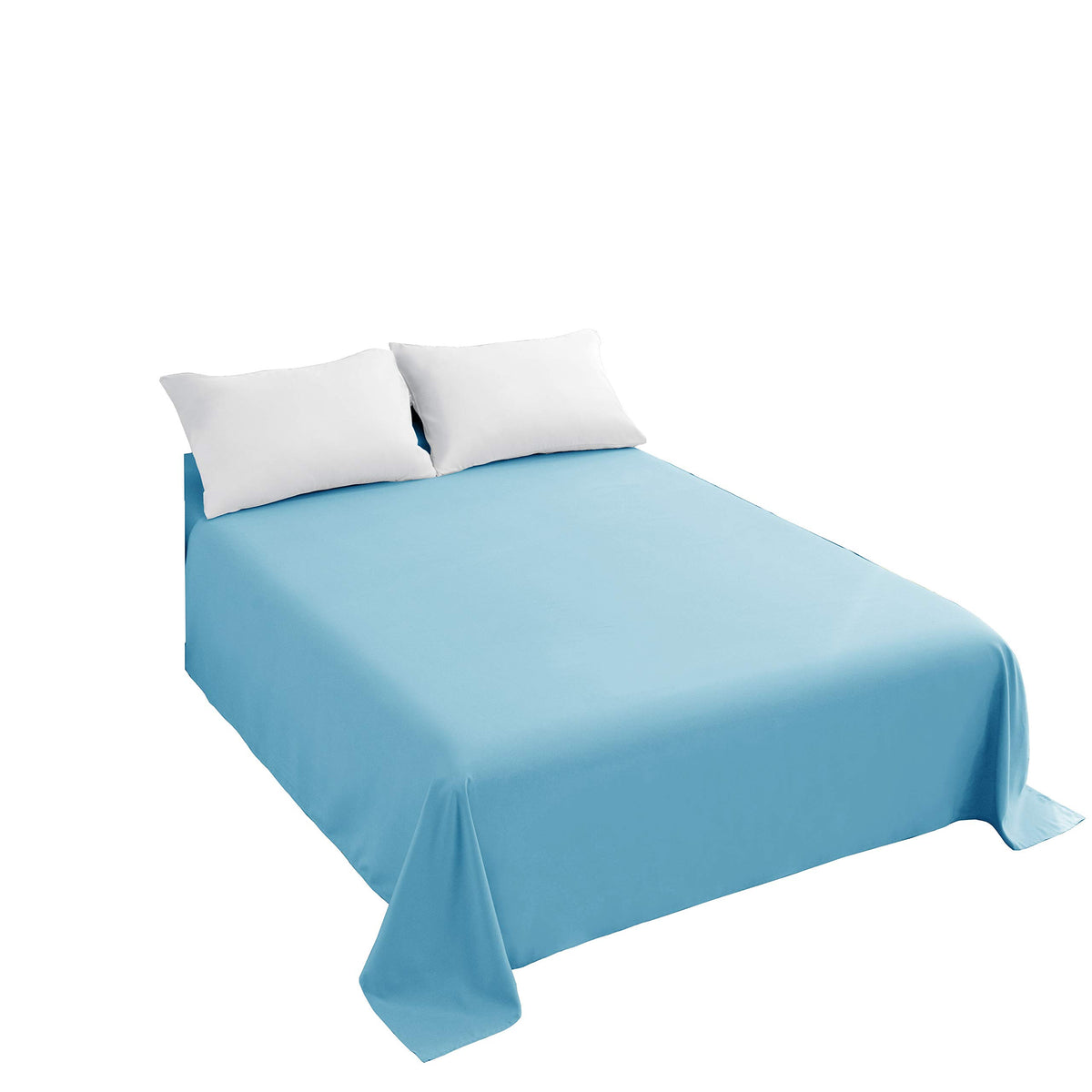 Sfoothome Queen Flat Sheet Black Top Sheet, Premium Hotel 1-Piece, Luxury and Soft 1500 Thread Count Quality Bedding Flat Sheet, Wrinkle-Free, Stain-Resistant