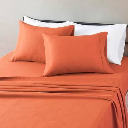 Amazon Basics Lightweight Breathable Wrinkle-Free Brushed Microfiber 3-Piece Bed Sheet Set with 14-Inch Deep Pockets, Twin, Bright White, Solid