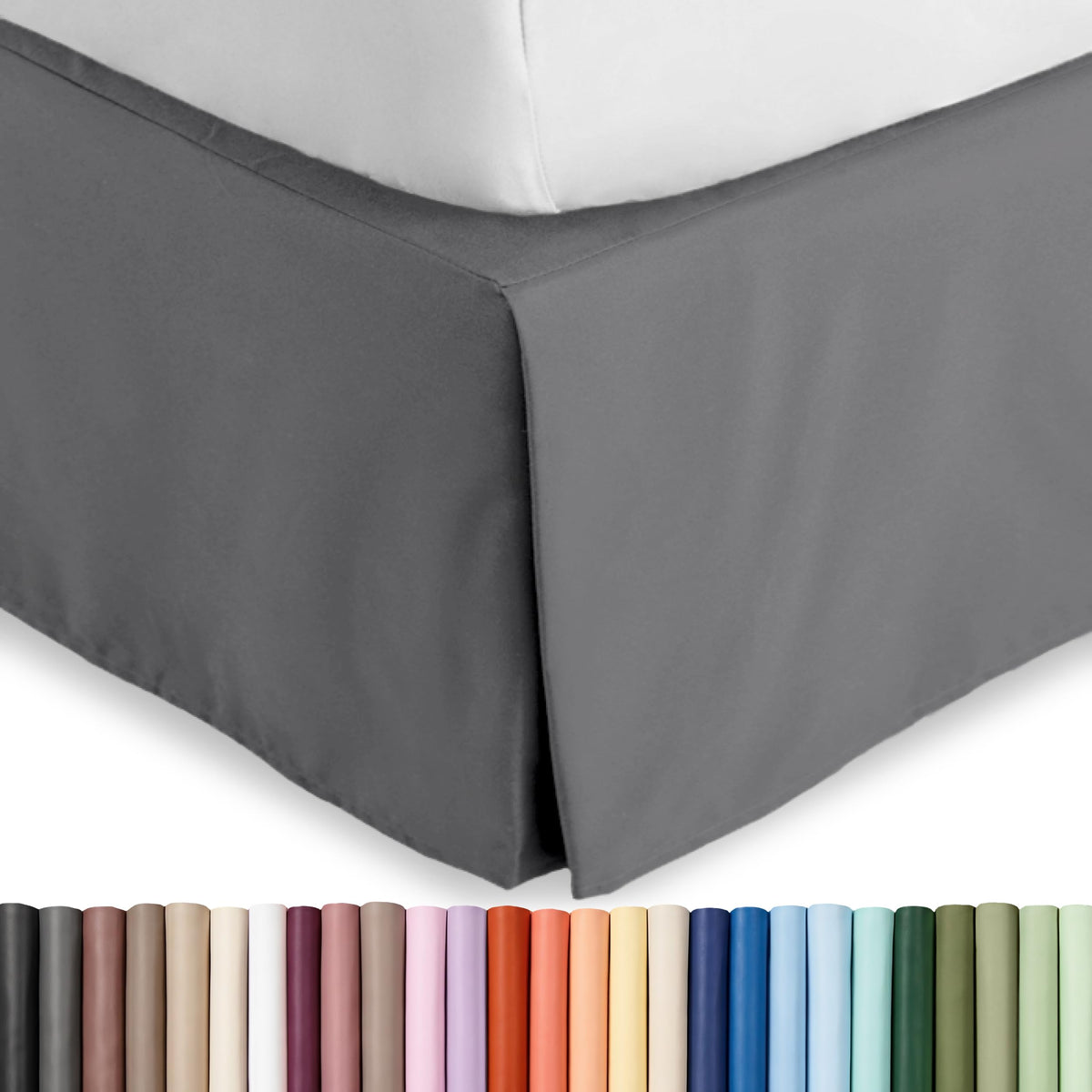 Bare Home Bed Skirt 15-Inch Drop 1800 Ultra-Soft (Queen, Antique White)