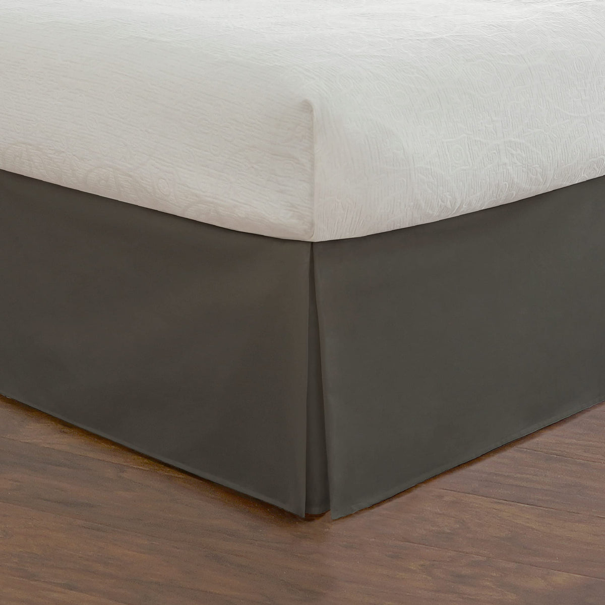 Fresh Ideas Bedding Tailored Bedskirt, Classic 14” Drop Length, Pleated Styling, Queen, Ivory