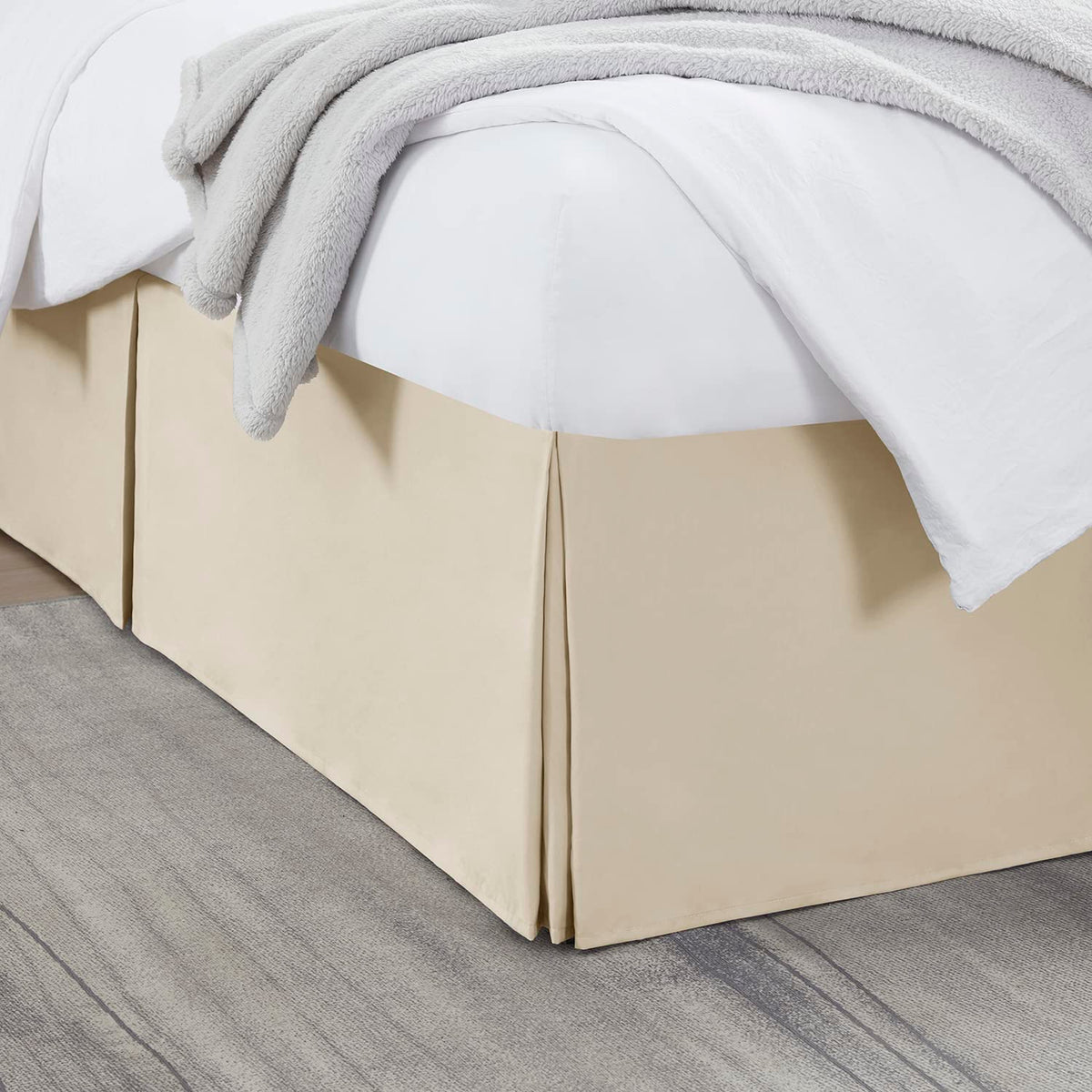 Nestl Linen Bed Skirt Queen Size - Queen Bed Skirt 14 Inch Drop - Brushed Microfiber Bed Skirts - Hotel Quality Pleated Bed Skirt - Shrinkage & Fade Resistant