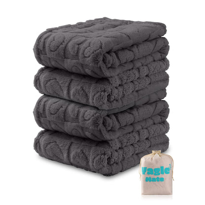 4 Pcs Baby Blankets, Fluffy Small Crib Baby Blankets for Boys, Fleece Checkered Blanket, Toddler Receiving Blankets 30×40