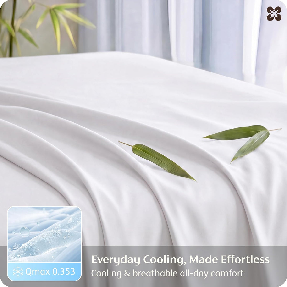 Bedsure PureWoven 100% Rayon Derived from Bamboo, Queen Sheets, 4 Pieces