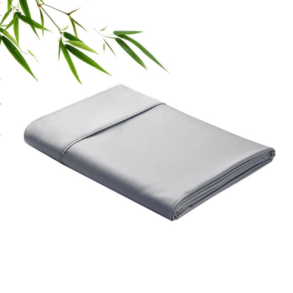 Bamboo Viscose Flat Sheets Only, 400 Thread Count Sateen Weave Twin Size Flat Sheet Only, Luxury Soft Cooling for Hot Sleepers, Silky Breathable (Beige, Twin)