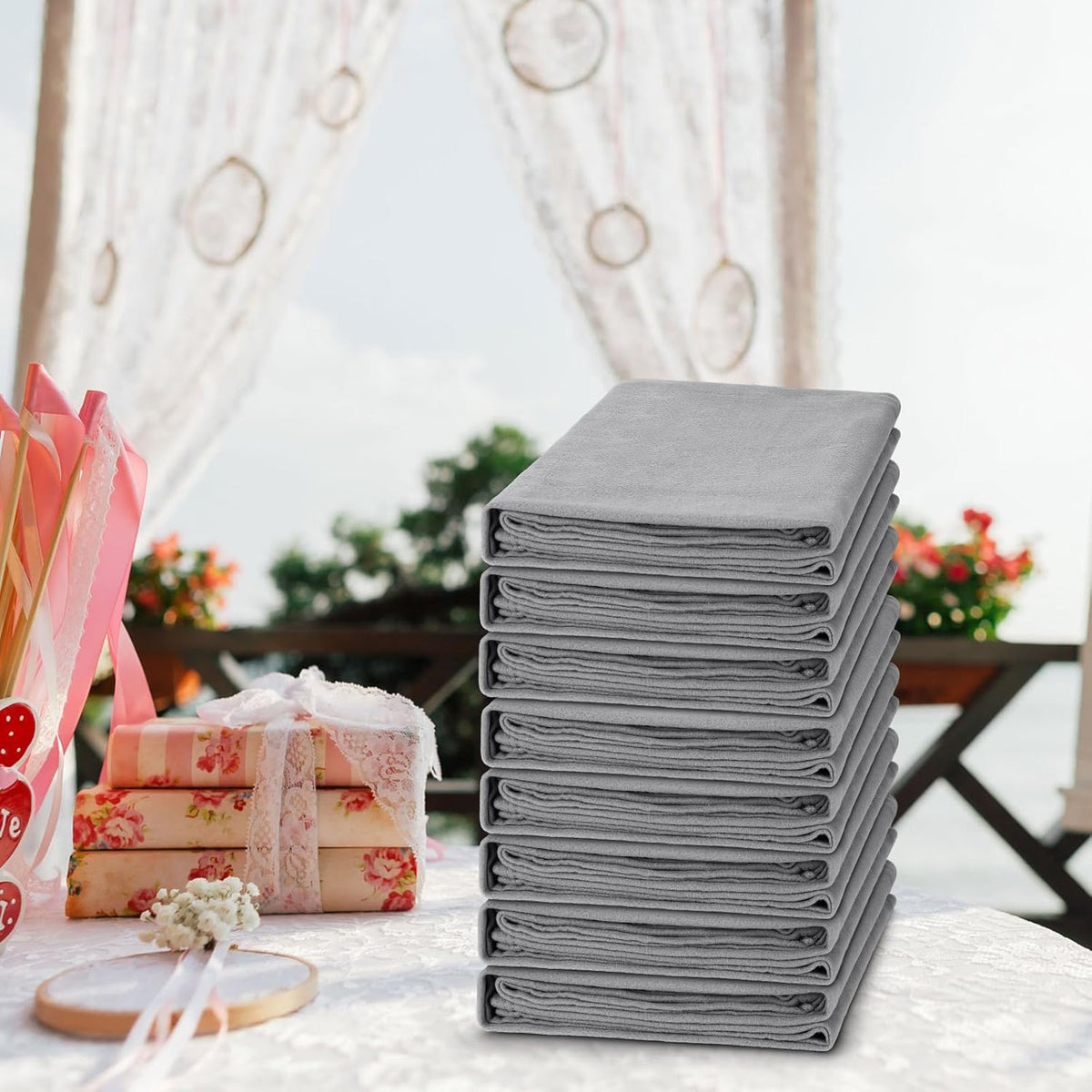 Macarrie 50 Pack Fleece Blankets Bulk,50 x 60 Inch Gray Soft Throw Blankets