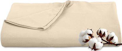 Royale Linens 300 Thread Count 100% Cotton Queen Flat Sheet Only - Super Soft Flat Sheets Only - Top Sheet Sold Separately - Breathable, Cool & Crisp White Flat Sheet (Queen, White)